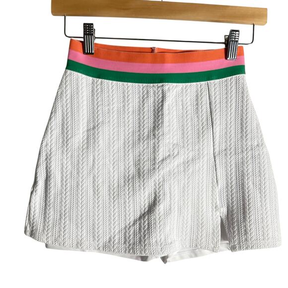Beach Riot Falda Shore White Striped Waist Notched Summer Mini Skirt Size XS - Picture 6 of 10